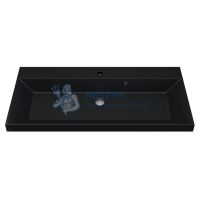 Тумба с раковиной для ванной подвесная Uperwood Tanos-Classic Quartz 100х45х55 см, черная/уголь