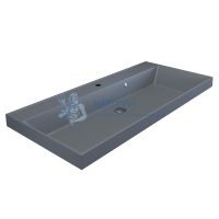 Тумба с раковиной для ванной подвесная Uperwood Tanos-Classic Quartz 100х45х55 см, белая графит/бетон