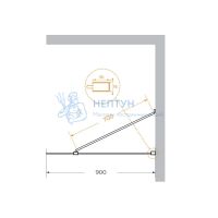 Душевая перегородка универсальная LIBERTA-L-1-TB-90-GR-Cr