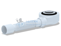 Сифон для душевого поддона АНИ пласт E455CL 1 1/2" 50 мм клик-клак с гибкой трубой 40х50 мм