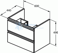 Тумба для умывальника Ideal Standard TESI T0050OV