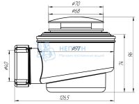 Сифон для душевого поддона АНИ пласт E410CLG 1 1/2" 50/60 мм хром клик-клак грибок
