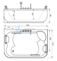 Акриловая ванна Gemy 180x180 прямоугольная G9085 O R