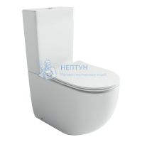 Унитаз-компакт безободковый с сиденьем микролифт Ceramicanova Metropol Белый CN4001T