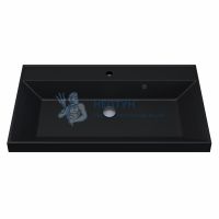 Тумба с раковиной для ванной подвесная Uperwood Tanos-Classic Quartz 80х45х55 см, черная/уголь
