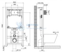 Инсталляция для унитаза BelBagno BB002-80 с кнопкой смыва BelBagno BB009-MR-BIANCO