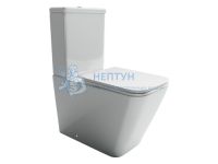 Унитаз-компакт безободковый с сиденьем микролифт Ceramicanova Cubic Белый CN1803