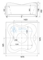Акриловая ванна Gemy 187x187 квадратная G9089 K R
