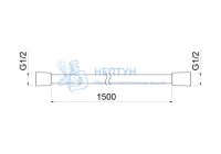 Шланг для душа 150 см ПВХ AQUATEK AQ2106CR