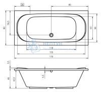 Акриловая ванна Riho Taurus 170x80 прямоугольная BC0700500000000