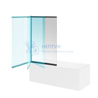Шторка на ванну VETRO, раздвижная/распашная, 100х150, матовый черный