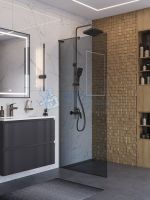 Душевая перегородка BelBagno UNO-L-1-TB-90-GR-GM