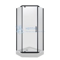 Душевое ограждение "Дека-Блэк", 100x100, пятиуг., низ. подд. Triton