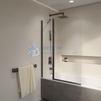 Шторка на ванну 110*140 RGW SC-011-B Чёрный/Прозрачное/6 мм (Easy)