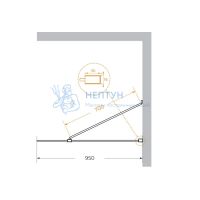 Душевая перегородка универсальная LIBERTA-L-1-TB-95-C-Cr