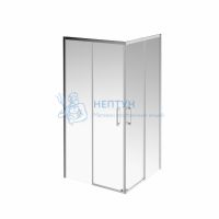 Душевой уголок VETRO, раздвижной, квадратный, 100х100х195, хром