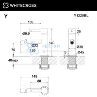 Смеситель для биде Whitecross Y Y1220BL (черный мат)