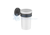 Стакан с держателем AQUATEK, матовый черный AQ4527MB КЛАССИК