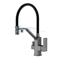 Смеситель Raglo R85.62.09 для кухни с подключением к фильтру съёмный гибкий излив с магнитным фиксатором, графит