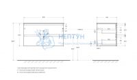 База под раковину подвесная BelBagno KRAFT-900-2C-SO-AO