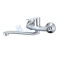 Смеситель Prohanss P64.46 для кухни настенный поворотный излив 25 см, хром