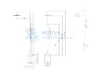 Душевая система с изливом RUSH Melos SUS1101-40Grey графит