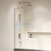 Шторка на ванну 80*150 RGW SC-151 Хром/Прозрачное/8 мм (Easy)