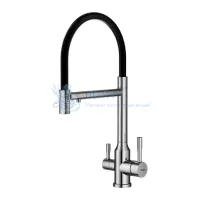 Смеситель Raglo R81.63.05 для кухни с подключением к фильтру съёмный гибкий излив с магнитным фиксатором, сатин