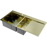 Прямоугольная полуторная мойка Omoikiri Akisame 100-2-L Светлое золото 4973089
