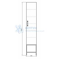 Шкаф-колонна Comforty Бредфорд-40 белый/графит 00-00009884CF