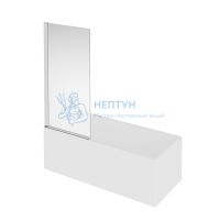 Шторка на ванну VETRO, распашная 80х150, хром
