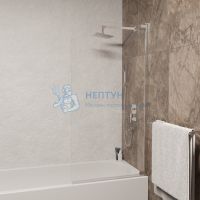 Шторка на ванну 100*150 RGW SC-01 Хром/Прозрачное/8 мм (Easy)