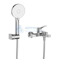 Смеситель для ванны и душа в комплекте с ручным душем, шлангом и держателем BelBagno ALBANO-VASM-CRM