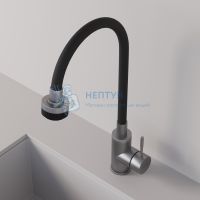Смеситель для кухни AVRORA Kitchen высоким гибким изливом AV9001S