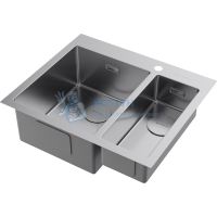 Прямоугольная полуторная мойка Omoikiri Akisame 60-2-L Нержавеющая сталь 4993775