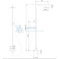 Душевая стойка ABBER Weiss Insel AF8020B без излива, черная матовая