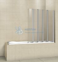 Шторка для ванны Cezares PRATICO-V-5-120/140-C-Cr стёкла Прозрачные профиль Хром
