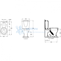 Напольный унитаз-компакт с сиденьем и крышкой стандарт Ideal Standard EUROVIT W904501