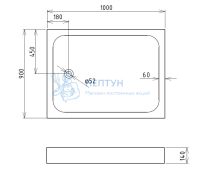 Душевой поддон акриловый Gemy 1000x900 ST12B