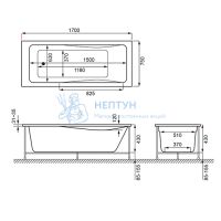 Акриловая ванна Jacob Delafon Odeon Up 170x75 прямоугольная E6062RU-00