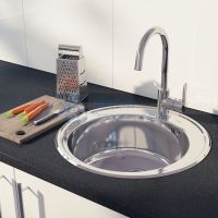 Мойка нержавеющая cталь, полированная, D510, Basic, Iddis BAS51P0i77