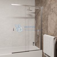 Шторка на ванну 100*150 RGW SC-40 Хром/Прозрачное/4 мм (60-100) (Easy)