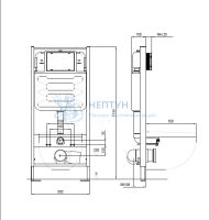 Инсталляция для унитаза Aquatek Standart 50 INS-0000012+звукоизоляционная прокладка