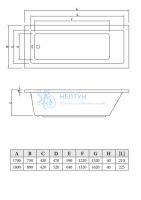Акриловая ванна C-Bath Semela 180x80 прямоугольная CBQ014002