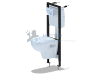 Набор инсталляции 40 см АНИ Пласт WN4131 с унитазом,  сиденье WS0320, клавиша WPG1311G хром глянцевый