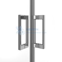 Душевой уголок LINDO раздвижной с функцией soft close, квадратный , 100х100х195, матовый черный