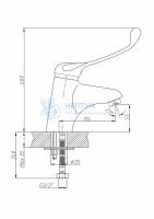 Смеситель для умывальника локтевой хром Haiba HB1054
