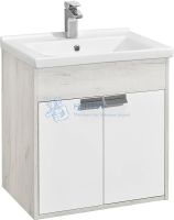 Тумба под раковину AQUATON Флай 60 белый, дуб крафт 1A237301FAX10