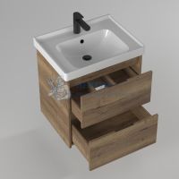 Тумба с умывальником Briz Берн 60 см Дуб Веллингтон табак 238 03-18060-15 00 ВЕЛ