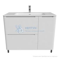 Тумба напольная, белая, 100 см, Edifice, Iddis EDI10WFi95. Подходит умывальник 0101000i28